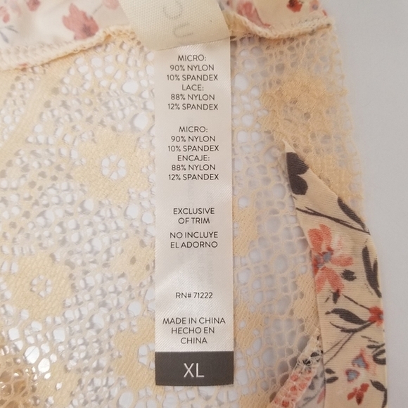 Lucky Brand Lace Back No Show Floral Panty Sz XL NWT - Picture 7 of 8